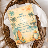 Baby On Board Surf Baby Shower Kaart
