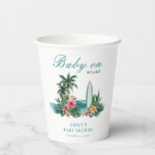 Baby On Board Surf Beach Baby Shower Papieren Bekers (Achterkant)