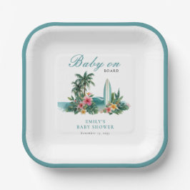 Baby On Board Surf Beach Baby Shower Papieren Bordje