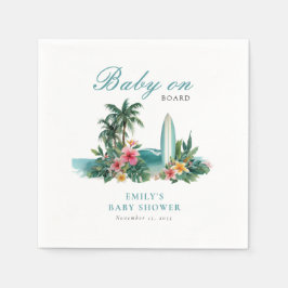 Baby On Board Surf Beach Baby Shower Servet