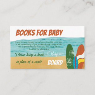 Baby on Board Surf Beach Books to Baby Shower Game Informatiekaartje