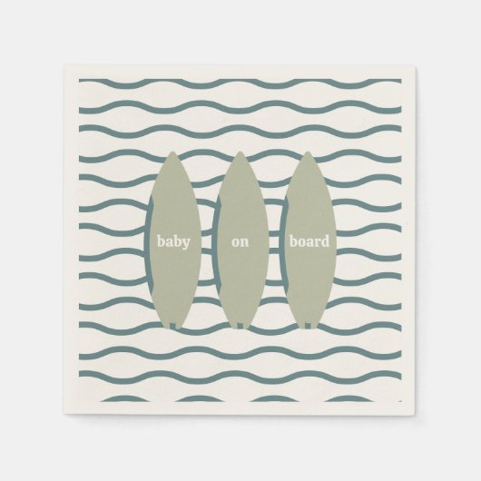 "Baby On Board" Surfen Baby shower Ocean Theme Servet (Voorkant)