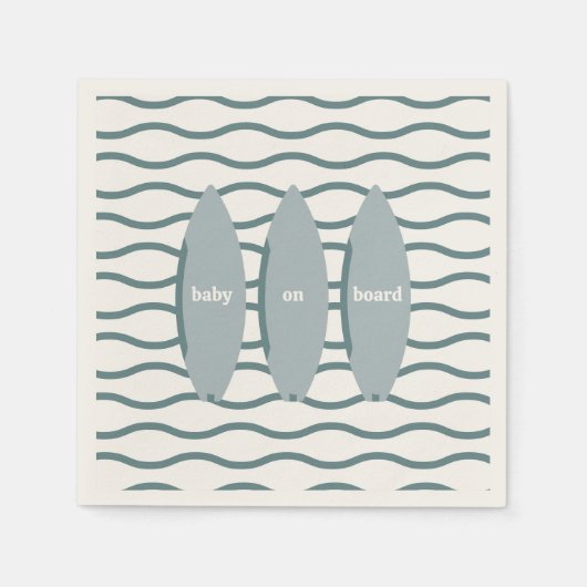 "Baby On Board" Surfen Baby shower Ocean Theme Servet (Voorkant)