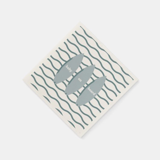 "Baby On Board" Surfen Baby shower Ocean Theme Servet (Hoek)