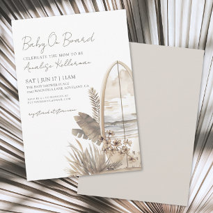 Baby On Board Zomer Boho Strand Baby Shower Kaart