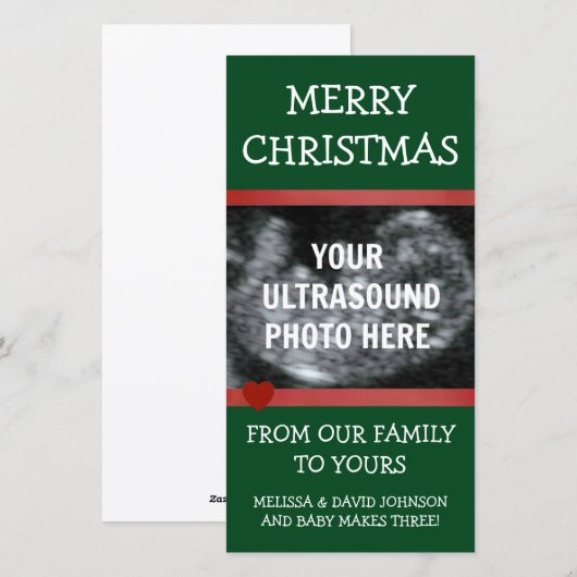 Baby on The Way Christmas Ultrasound Feestdagenkaart (Voorkant / Achterkant)