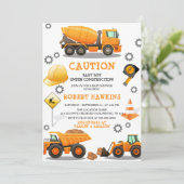 Baby onder Baby shower van de bouw Kaart (Staand voorkant)