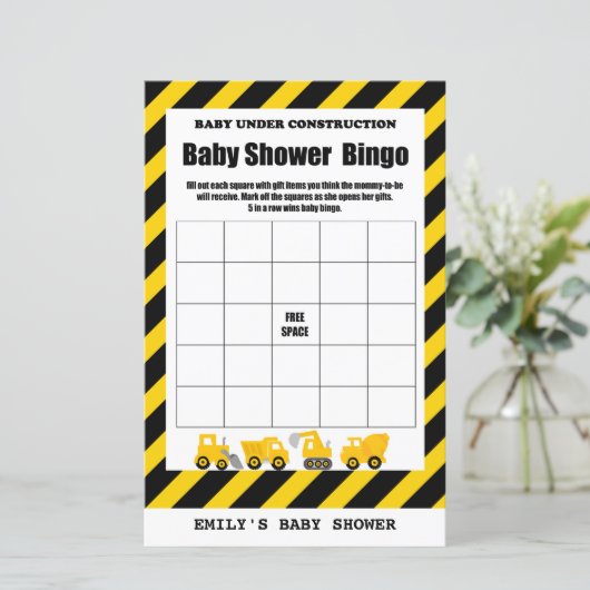 Baby onder Baby shower voor de bouw (Staand voorkant)