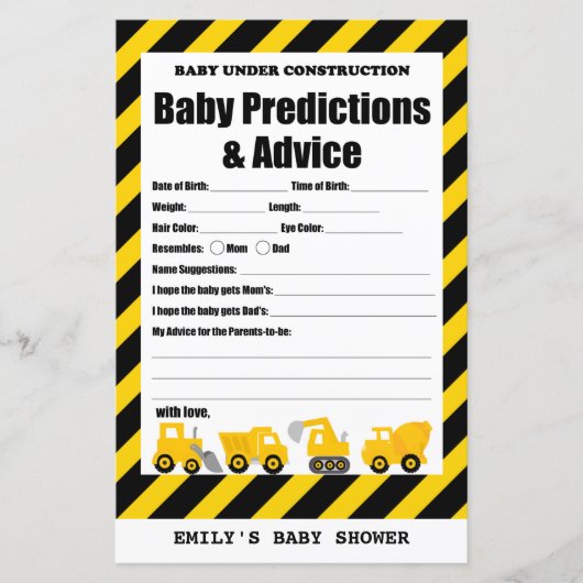 Baby onder Baby shower voor de bouw (Voorkant)