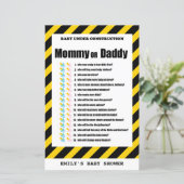 Baby onder Baby shower voor de bouw (Staand voorkant)