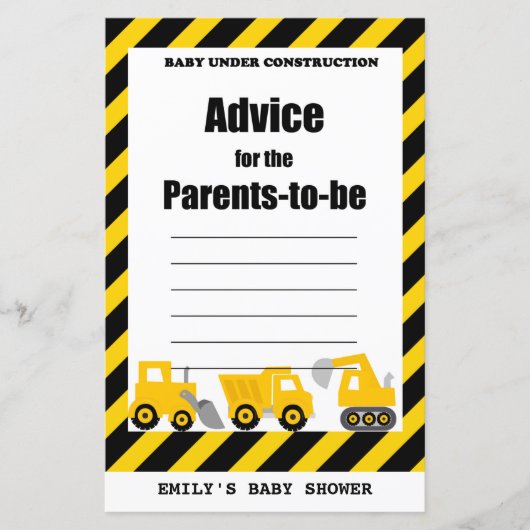 Baby onder Baby shower voor de bouw (Voorkant)