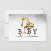 Baby onder Baby shower voor de bouw Bedankkaart (Achterkant)