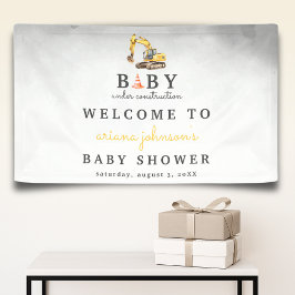 Baby onder constructie Baby shower welkomsttuin Spandoek