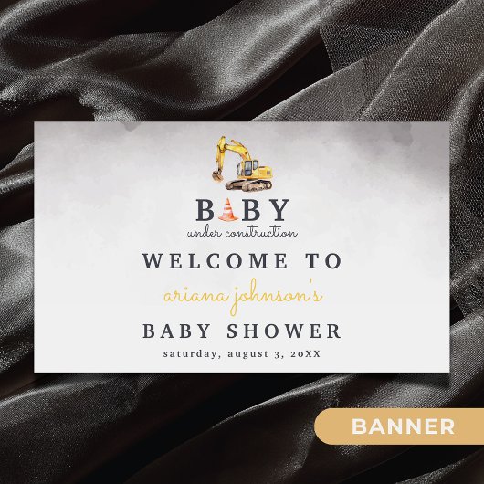 Baby onder constructie Baby shower welkomsttuin Spandoek