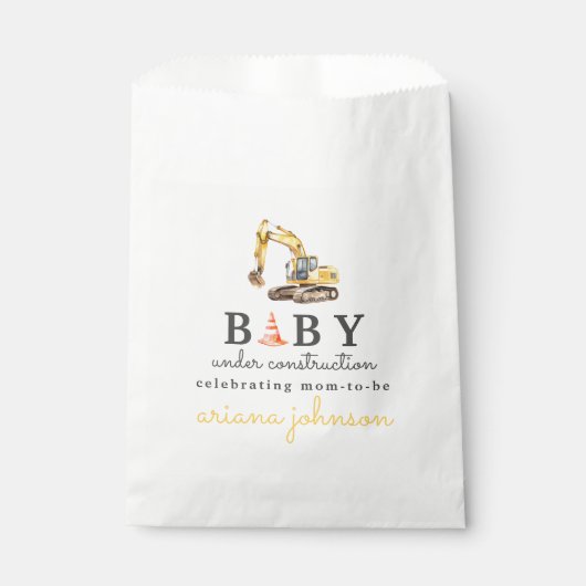 Baby Onder constructie Boy Baby shower Bedankzakje (Voorkant)