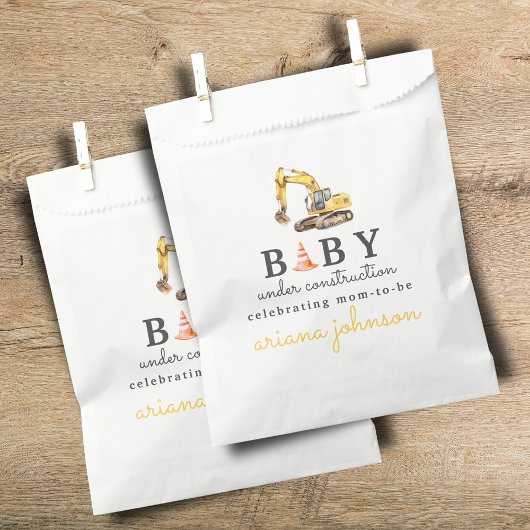 Baby Onder constructie Boy Baby shower Bedankzakje