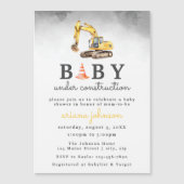 Baby Onder constructie Boy Baby shower Magnetische Uitnodiging (Voorkant)