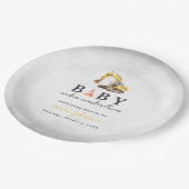 Baby Onder constructie Boy Baby shower Papieren Bordje (Gekanteld)