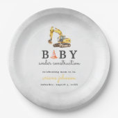 Baby Onder constructie Boy Baby shower Papieren Bordje (Voorkant)