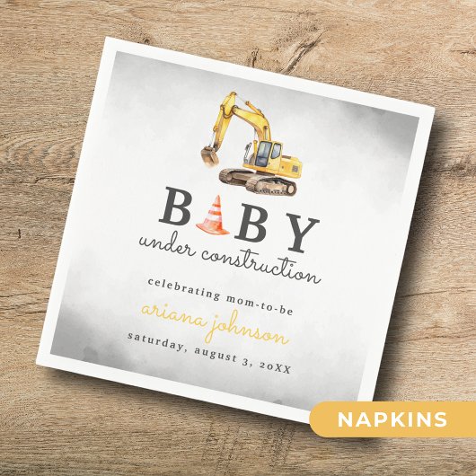 Baby Onder constructie Boy Baby shower Servet