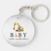 Baby Onder constructie Boy Baby shower Sleutelhanger (Achterkant)