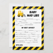 Baby onder constructie spel - Bewerkbare naam, 5x7 Kaart (Voorkant)