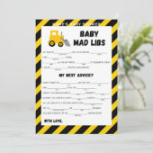 Baby onder constructie spel - Bewerkbare naam, 5x7 Kaart (Staand voorkant)