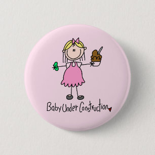 Baby Onder Constructie T-shirts en Cadeaus Ronde Button 5,7 Cm