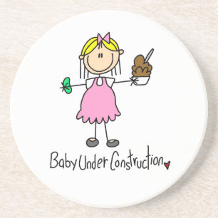 Baby Onder Constructie T-shirts en Cadeaus Zandsteen Onderzetter
