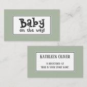 Baby onderweg! Bewerkbare Sage Gift Registry Kaart (Voorkant / Achterkant)