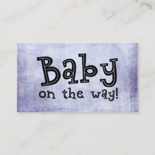 Baby onderweg! Grunge Paarse Cadeaukaart Informatiekaartje