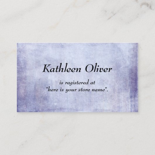 Baby onderweg! Grunge Paarse Gift Registry Kaart (Achterkant)