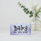 Baby onderweg! Grunge Paarse Gift Registry Kaart (Staand voorkant)