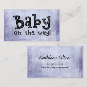 Baby onderweg! Grunge Paarse Gift Registry Kaart (Voorkant / Achterkant)