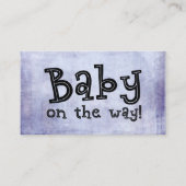 Baby onderweg! Grunge Paarse Gift Registry Kaart (Voorkant)