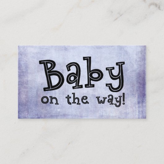 Baby onderweg! Grunge Paarse Gift Registry Kaart (Voorkant)