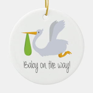 Baby onderweg keramisch ornament