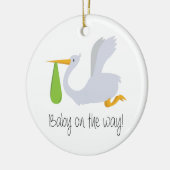 Baby onderweg keramisch ornament (Links)