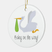 Baby onderweg keramisch ornament (Links)