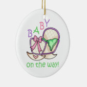 Baby onderweg! keramisch ornament (Rechts)