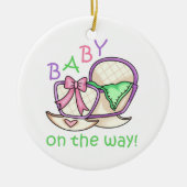 Baby onderweg! keramisch ornament (Voorkant)