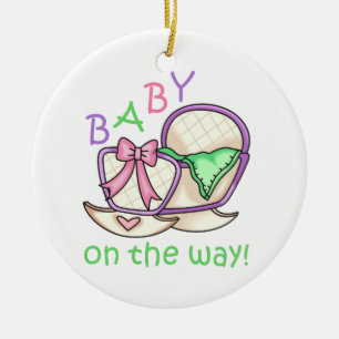 Baby onderweg! keramisch ornament