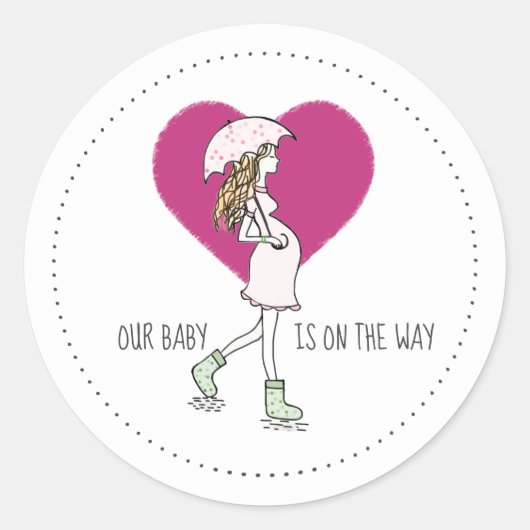 Baby onderweg ronde sticker (Voorkant)