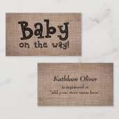 Baby onderweg! Rustieke Burlap Gift Registry Kaart (Voorkant / Achterkant)