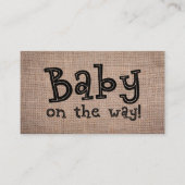 Baby onderweg! Rustieke Burlap Gift Registry Kaart (Voorkant)