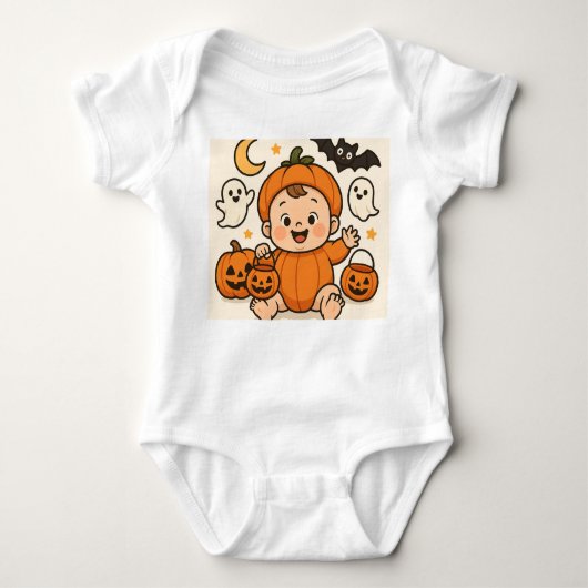 Baby one-piece with a Halloween-themed baby image Romper (Voorkant)