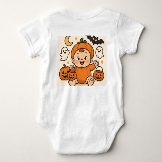 Baby one-piece with a Halloween-themed baby image Romper (Achterkant)