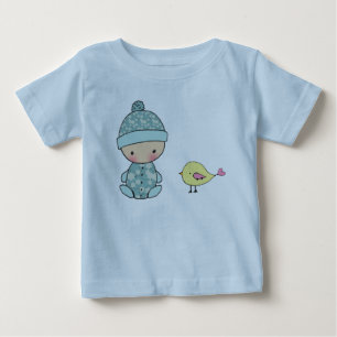 Baby Onesie kruipend met baby en gele vogel