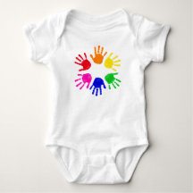 Baby onesie met ingekleurde handafdruk