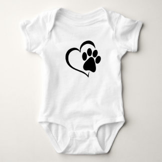 Baby Onesie met Pootafdruk en Hart – Cute Pet Love Romper